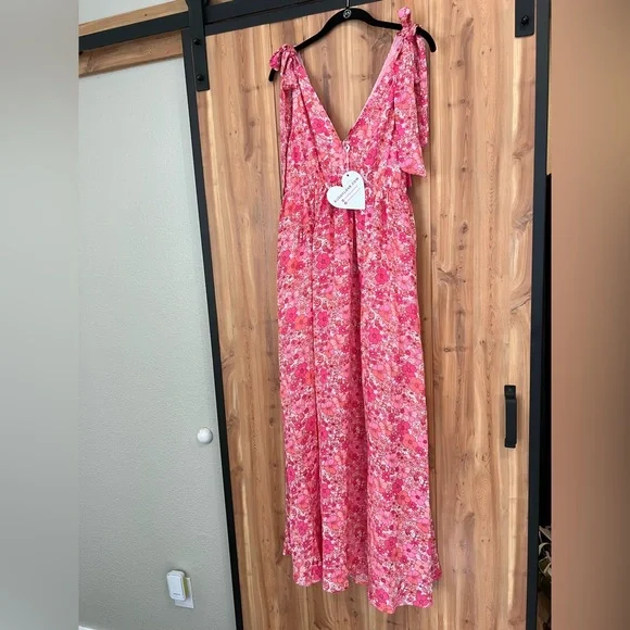 Buddy Love Meme Maxi Dress Tie Shoulder Medium NWT - Picture 4 of 12